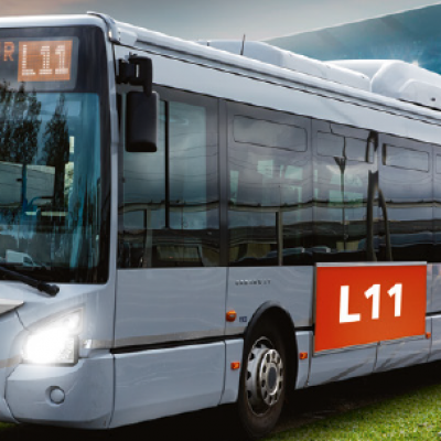 Bus Linéo 11 vu de profil