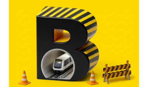 Logo ligne B en travaux