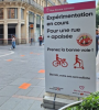 Panneau situé rue Alsace Lorraine indiquant une expérimentation en cours